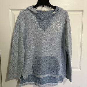 Surf Style hoodie. Size S. Color is baby blue and white.